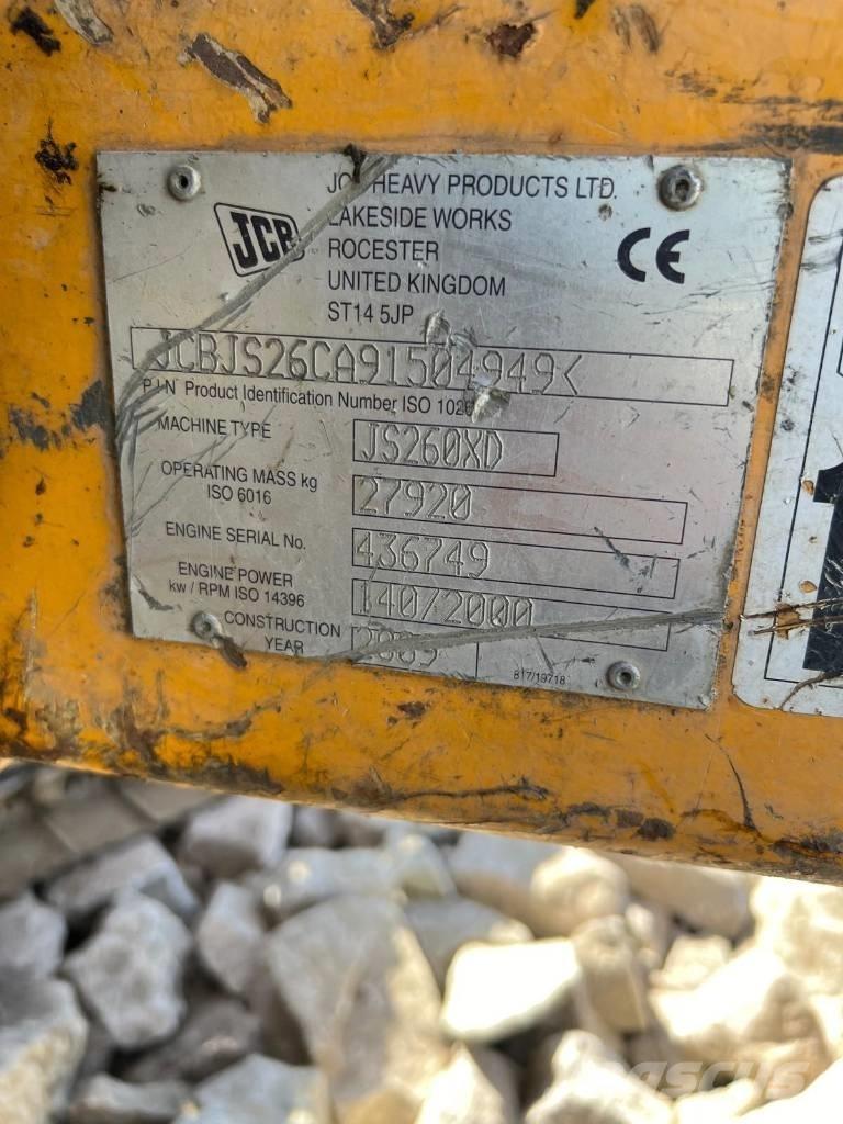JCB JS 260 XD Lanças e braços dippers
