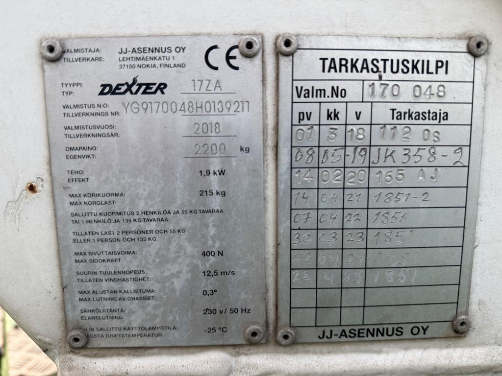Dexter 17ZA Plataformas aéreas montadas em atrelados