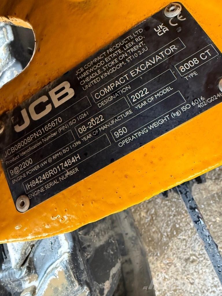 JCB 8008 CTS Mini Escavadoras <7t