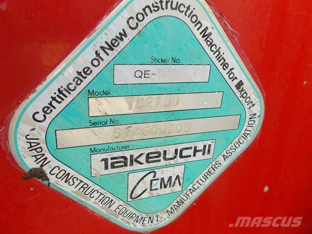 Takeuchi TB 2150 Escavadoras de rastos