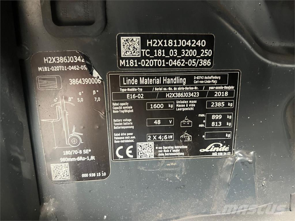 Linde E16 Empilhadores eléctricos