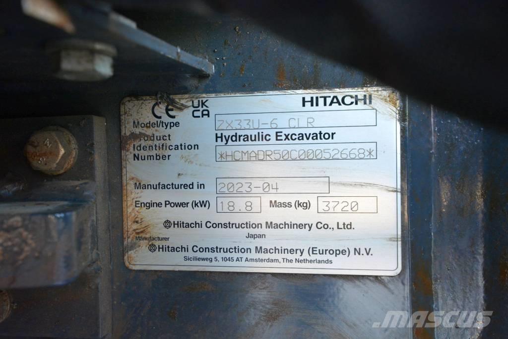 Hitachi ZX 33 U-6 Mini Escavadoras <7t