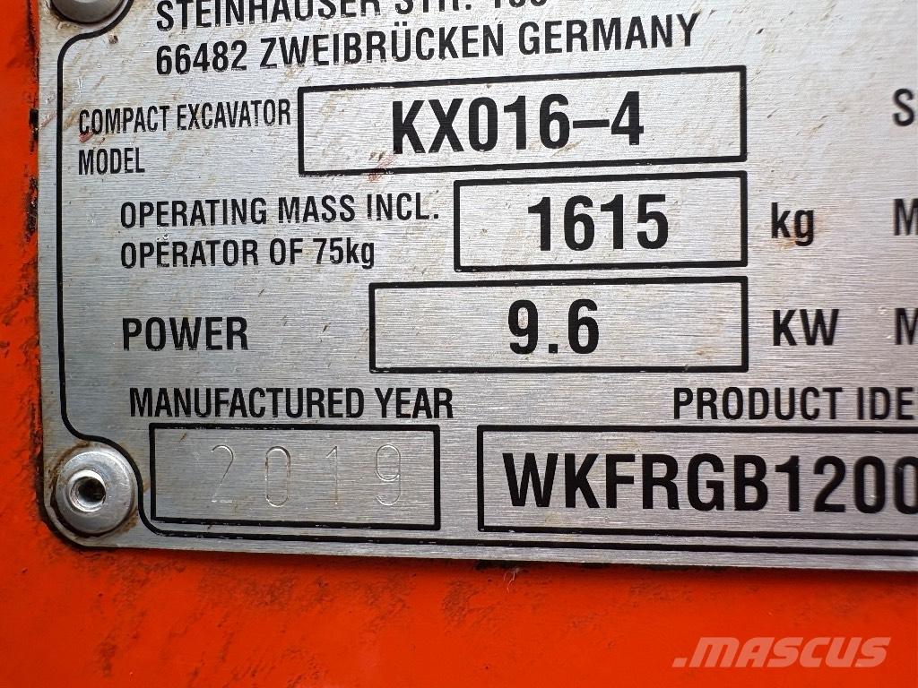 Kubota KX 016-4 Mini Escavadoras <7t