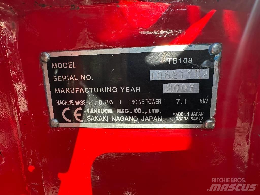 Takeuchi TB 108 Mini Escavadoras <7t