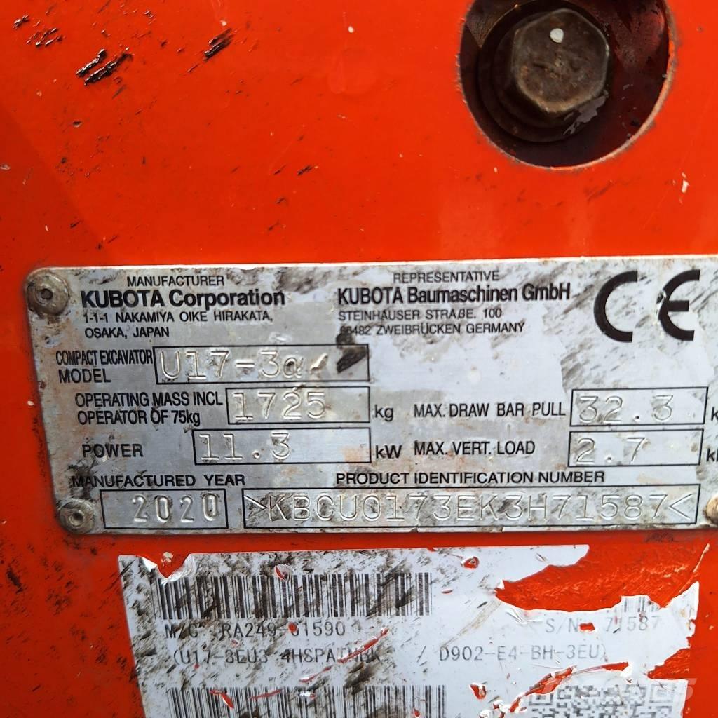 Kubota U 17-3 Mini Escavadoras <7t