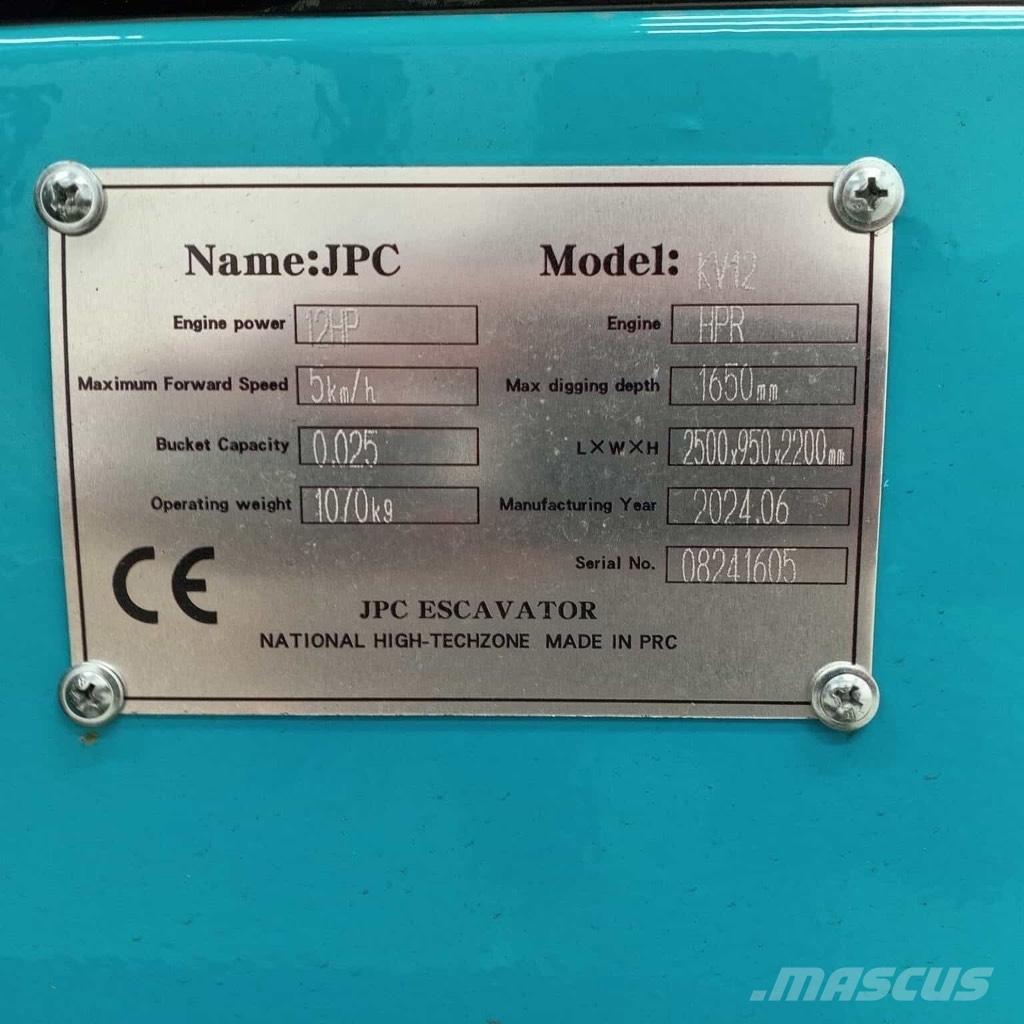 JPC KV 12 Mini Escavadoras <7t