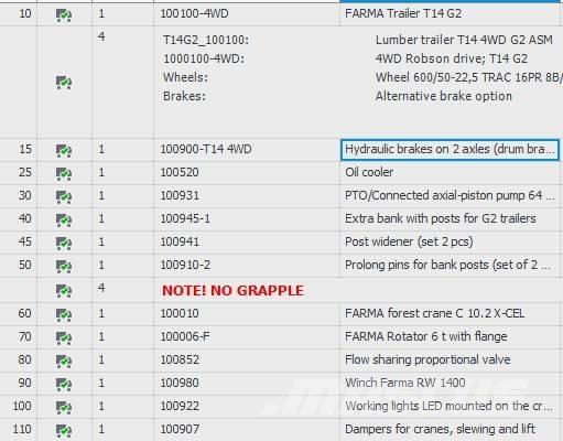 Farma T14G2 C10,2 Reboques de transporte de troncos