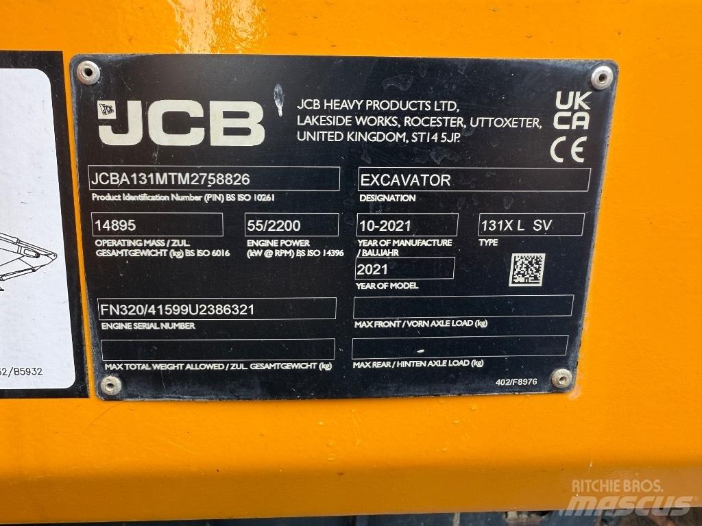 JCB 131X L SV Escavadoras de rastos