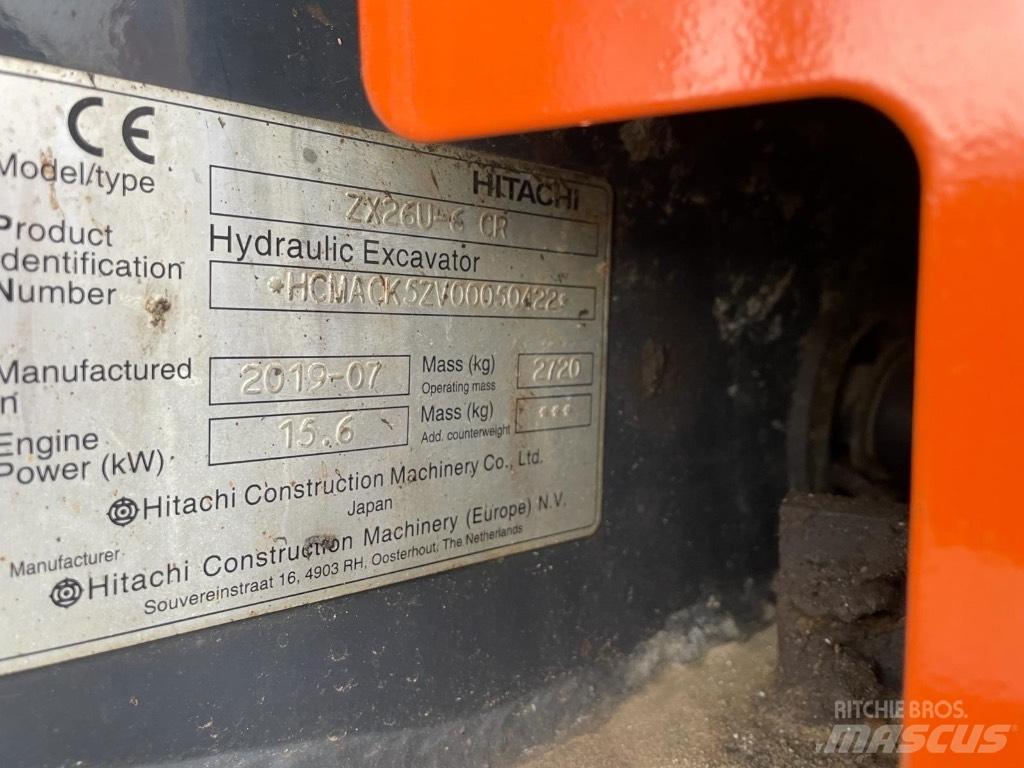 Hitachi ZX 26 U-6 Mini Escavadoras <7t