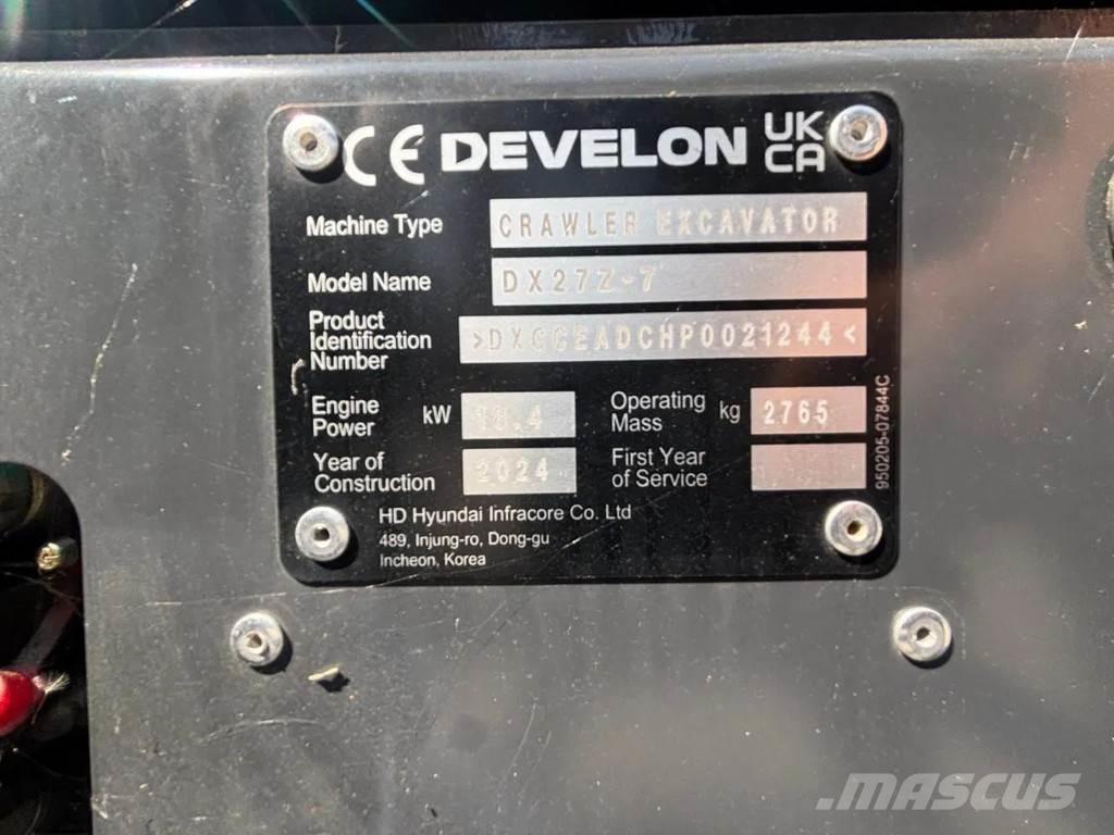 Doosan DX27Z-7 Mini Escavadoras <7t