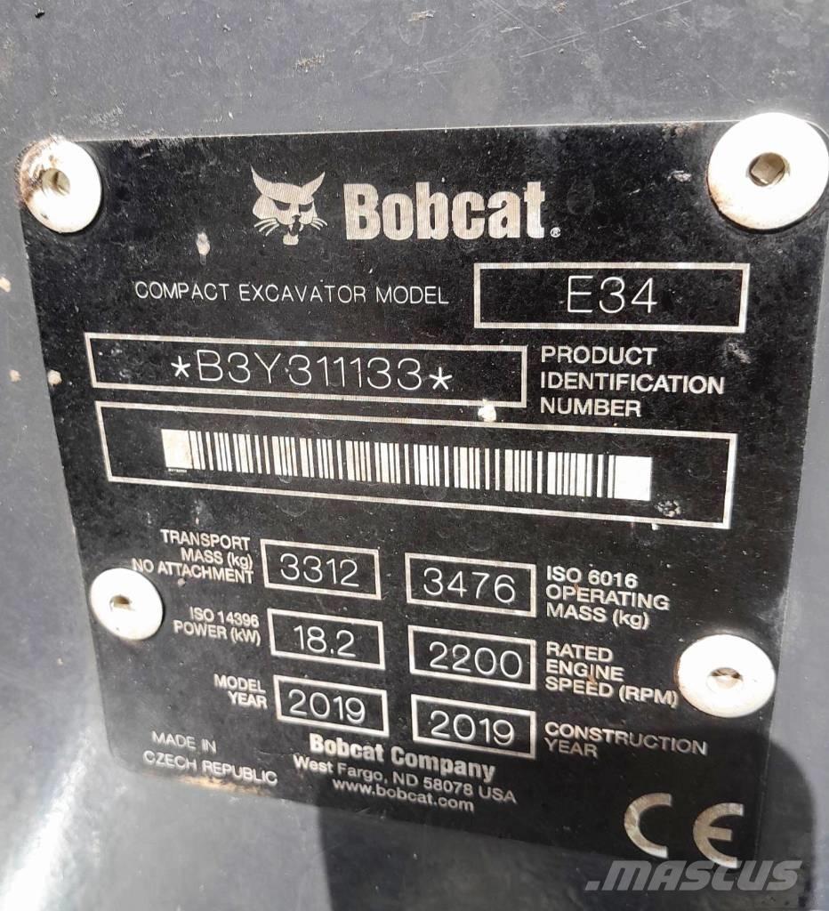 Bobcat E34 Mini Escavadoras <7t