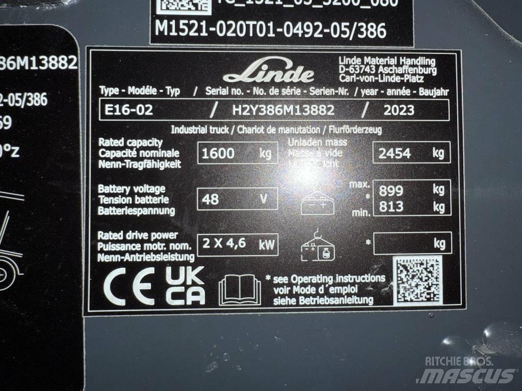 Linde E16/386-02 Empilhadores eléctricos