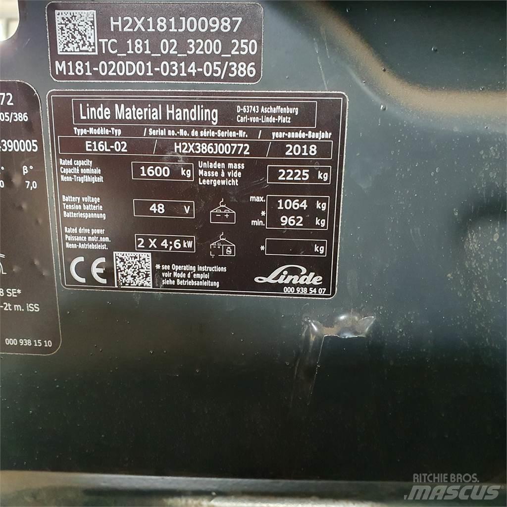 Linde E16L Empilhadores eléctricos
