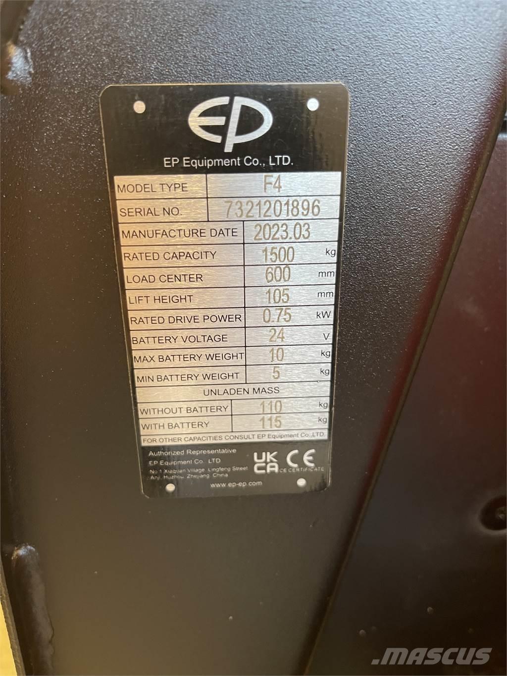 EP Equipment F4 Empilhador para operador externo