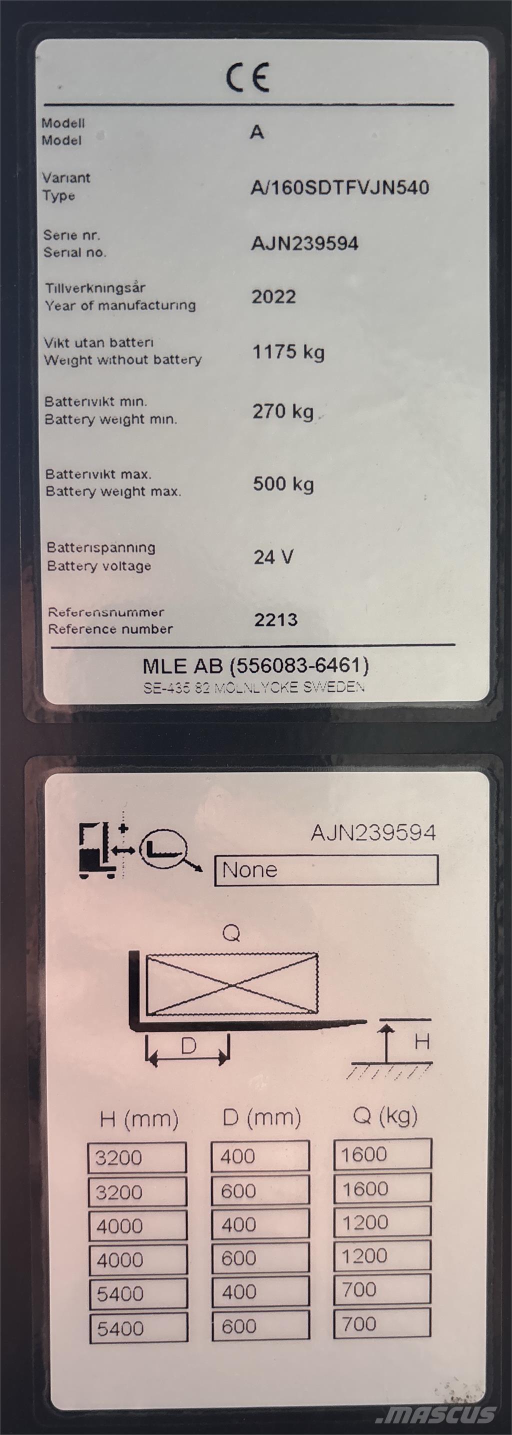 Atlet A160 Self propelled stackers