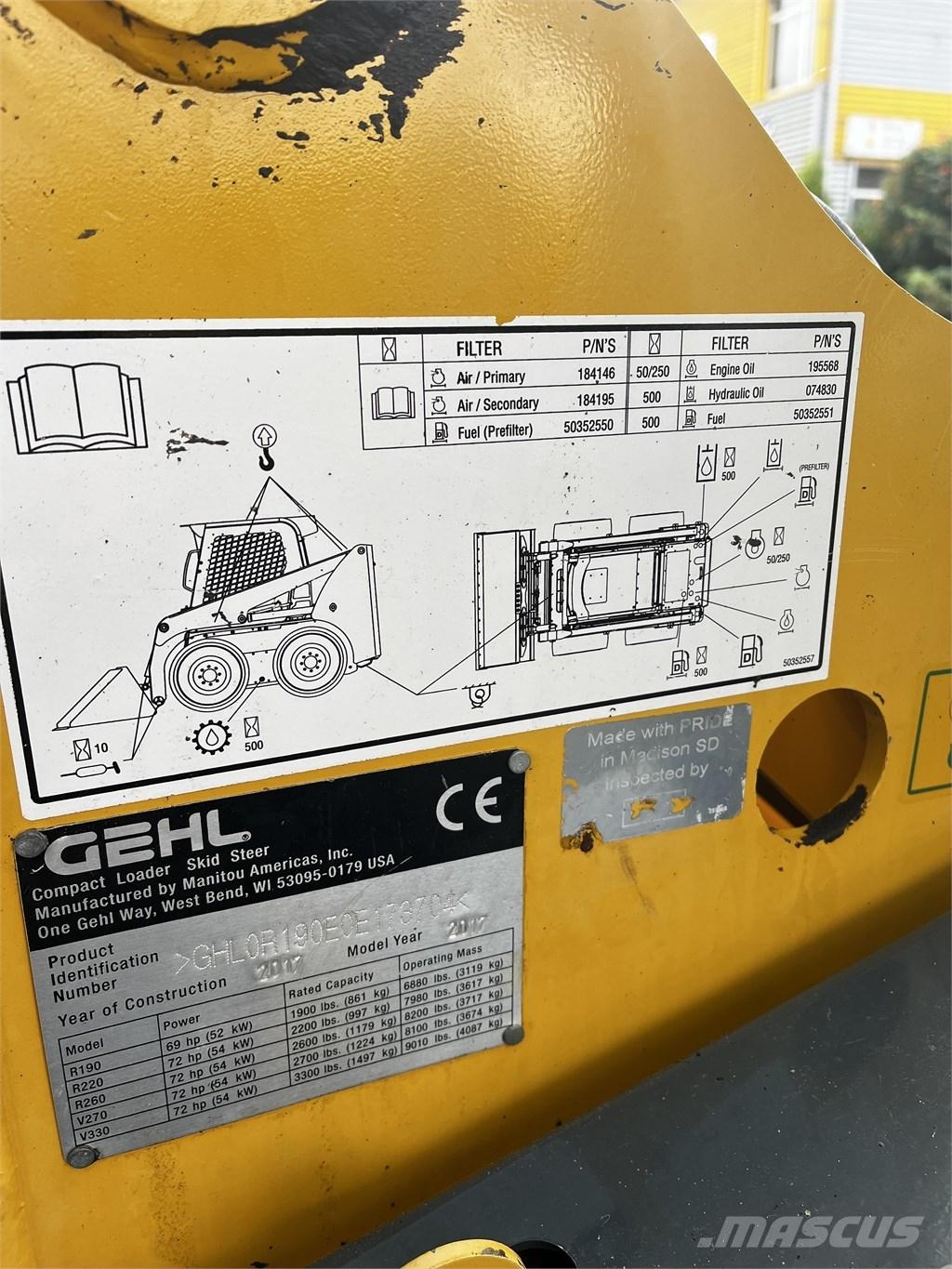 Gehl R 190 Carregadoras de direcção deslizante