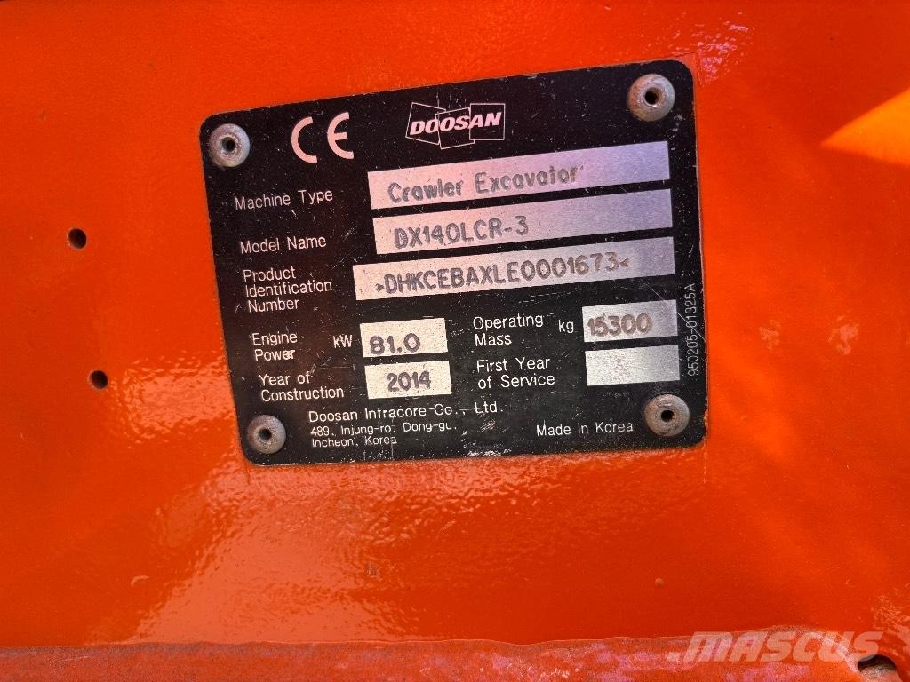 Doosan DX 140 LCR-3 Escavadoras de rastos