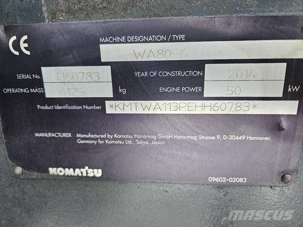 Komatsu WA80-6 Pás carregadoras de rodas
