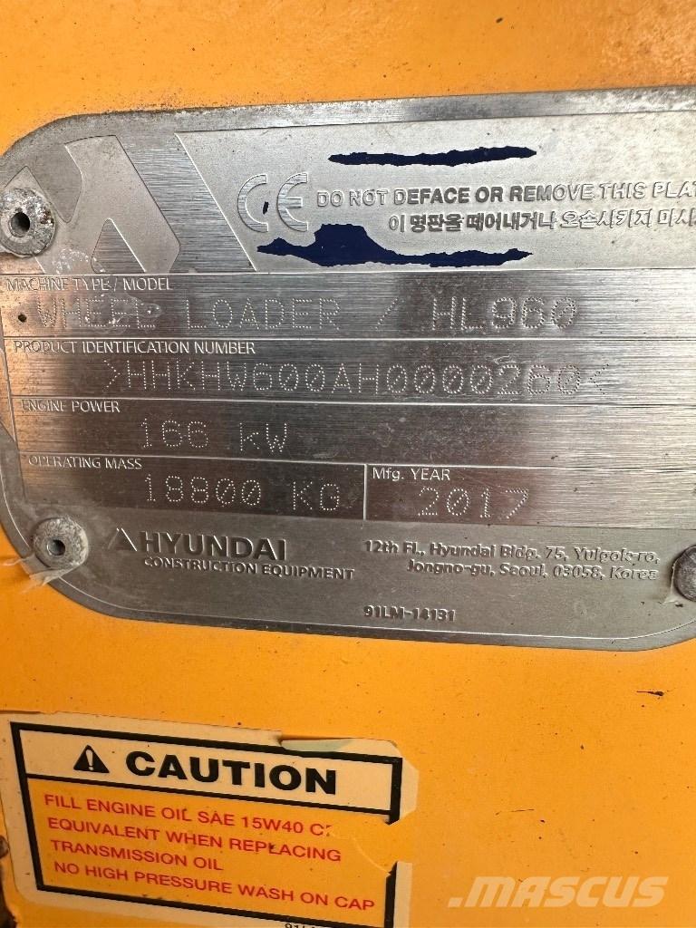 Hyundai HL 960 Pás carregadoras de rodas