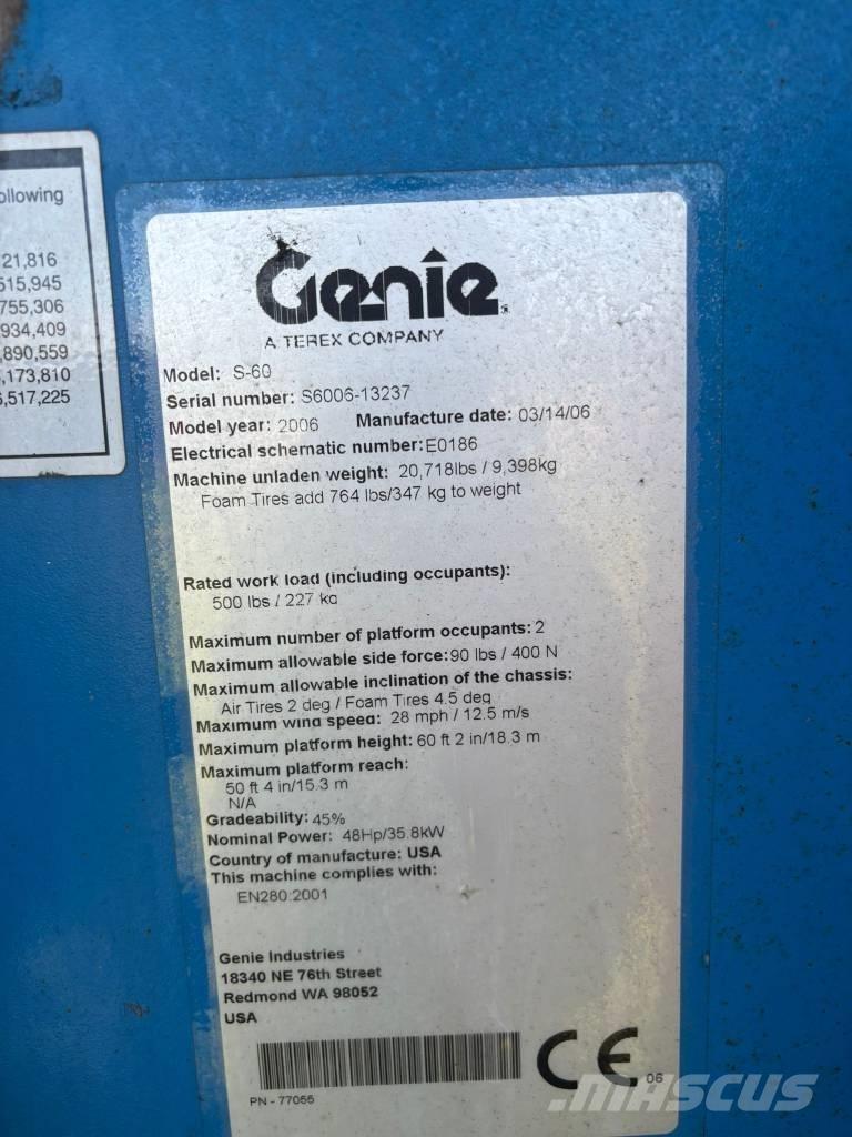 Genie S 60 Elevadores braços Telescópicos
