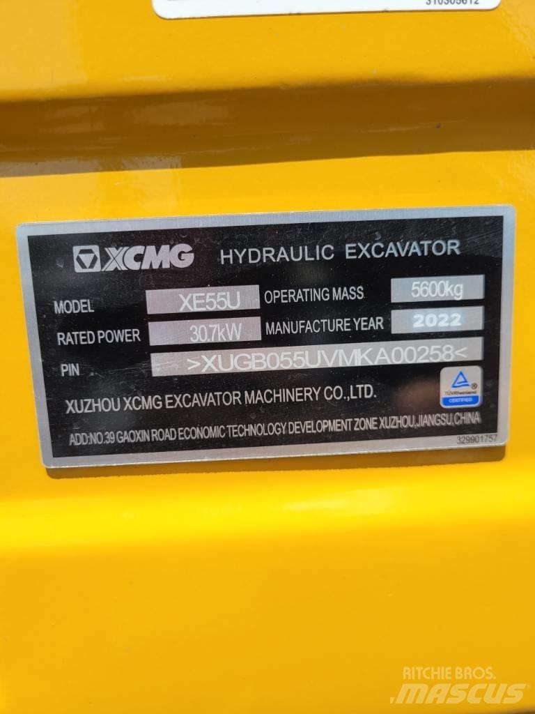 XCMG XE55 U Mini Escavadoras <7t