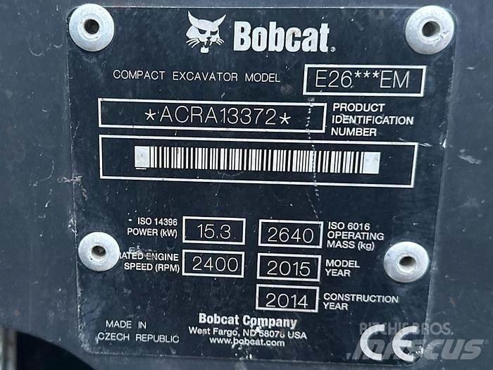 Bobcat E26 Mini Escavadoras <7t