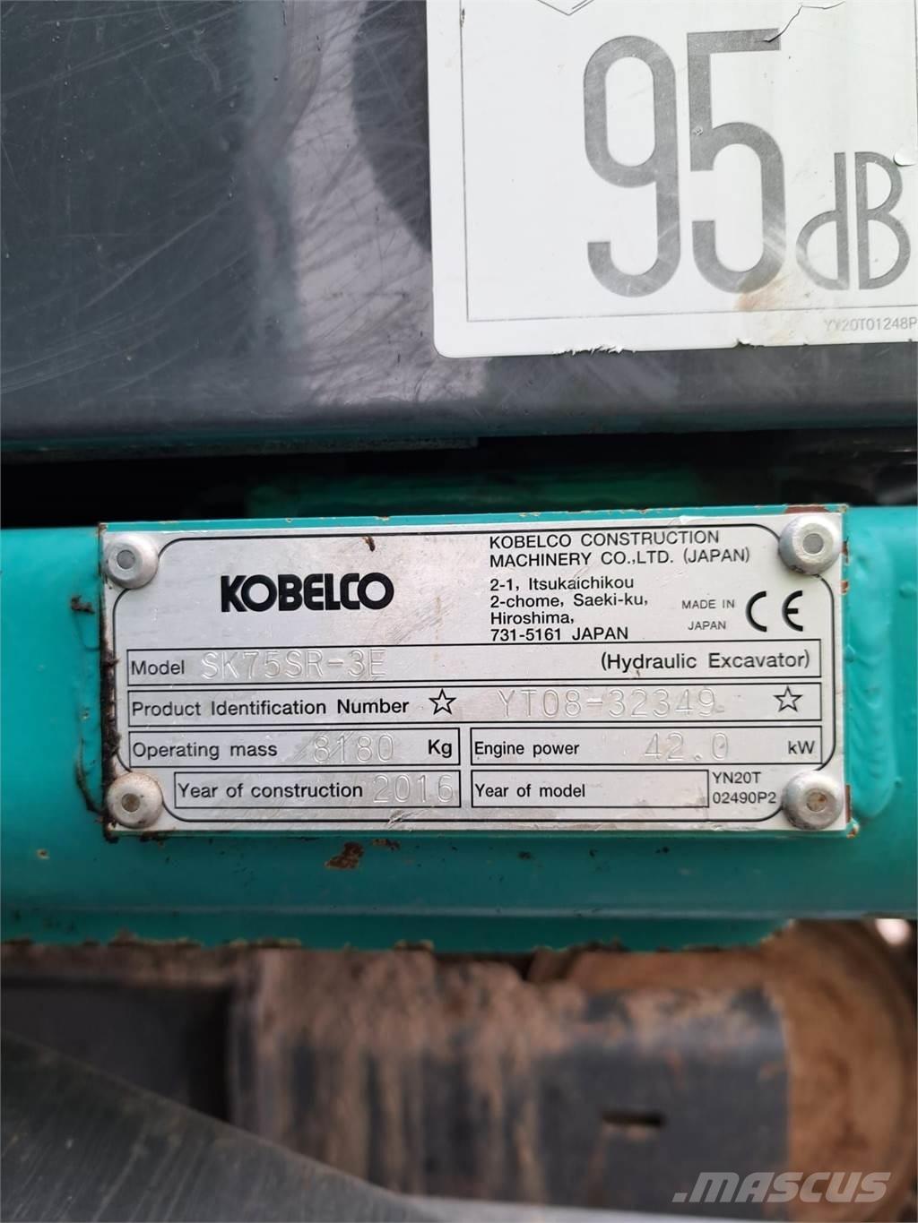 Kobelco SK75SR-3E Mini Escavadoras <7t