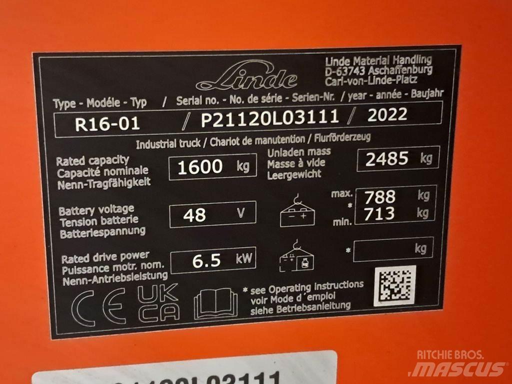 Linde R16-01 Empilhadores Elevadores