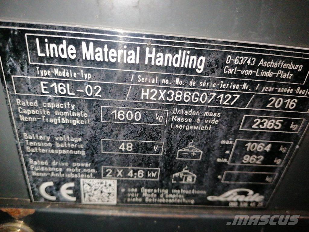 Linde E16L-02 Empilhadores eléctricos