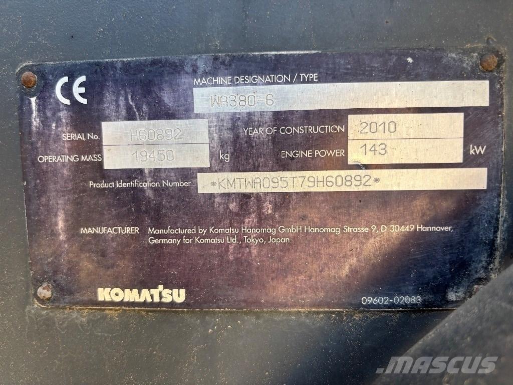 Komatsu WA 380-6 Pás carregadoras de rodas