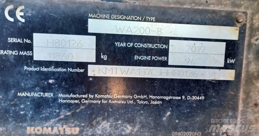 Komatsu WA 200-8 Pás carregadoras de rodas