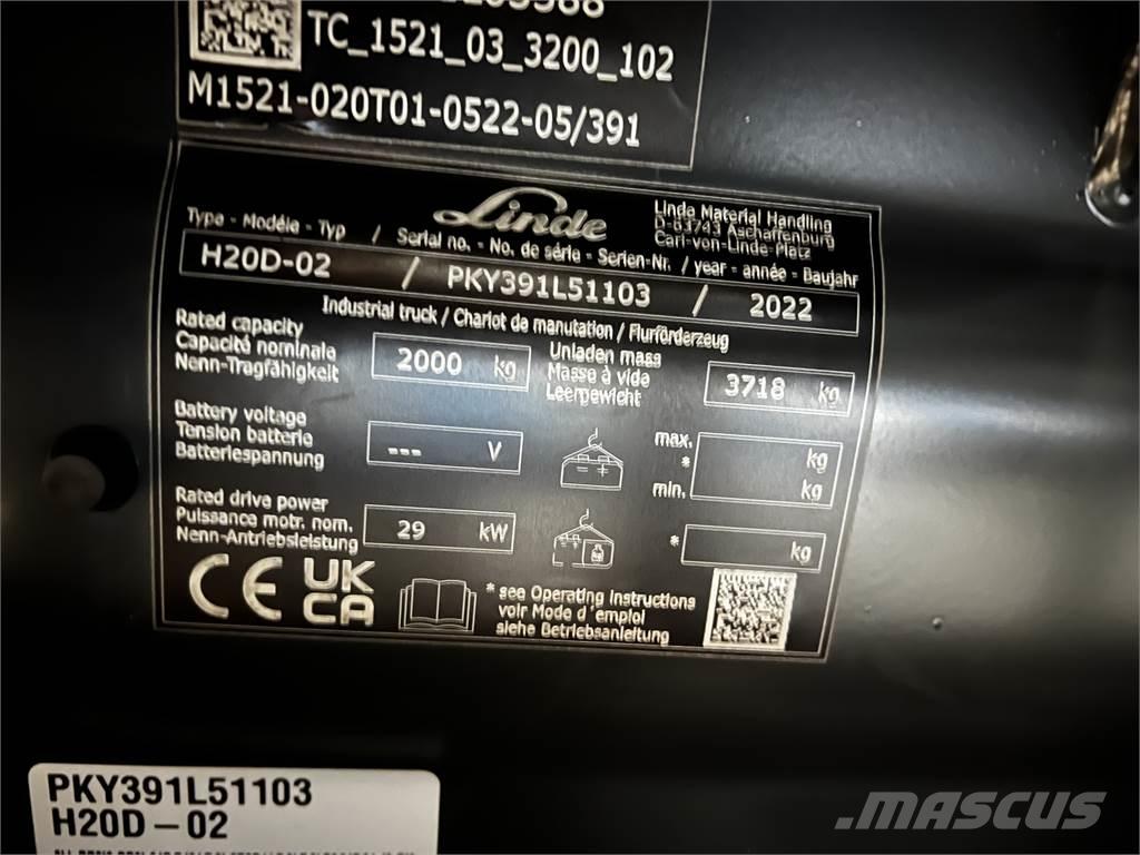 Linde H20D Empilhadores Diesel