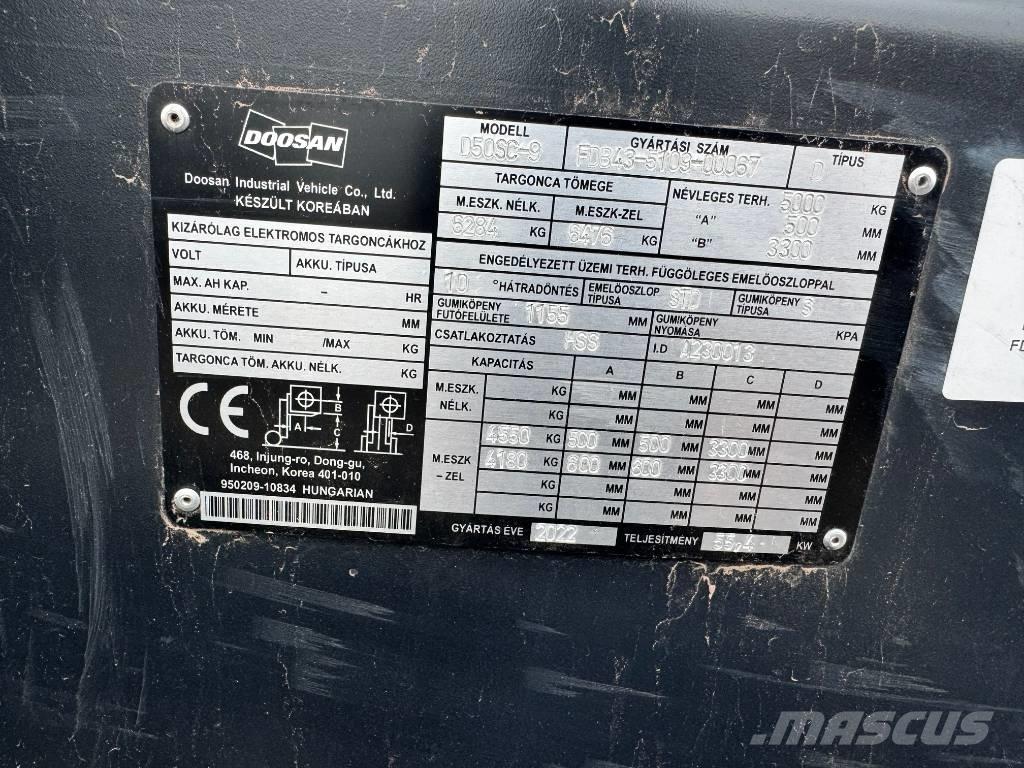 Doosan D 50,  130üó!!! 5t Empilhadores Diesel