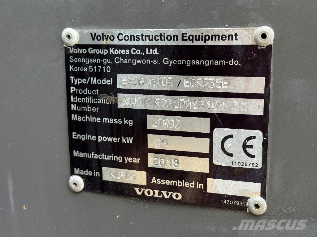 Volvo ECR 235 EL Escavadoras de rastos