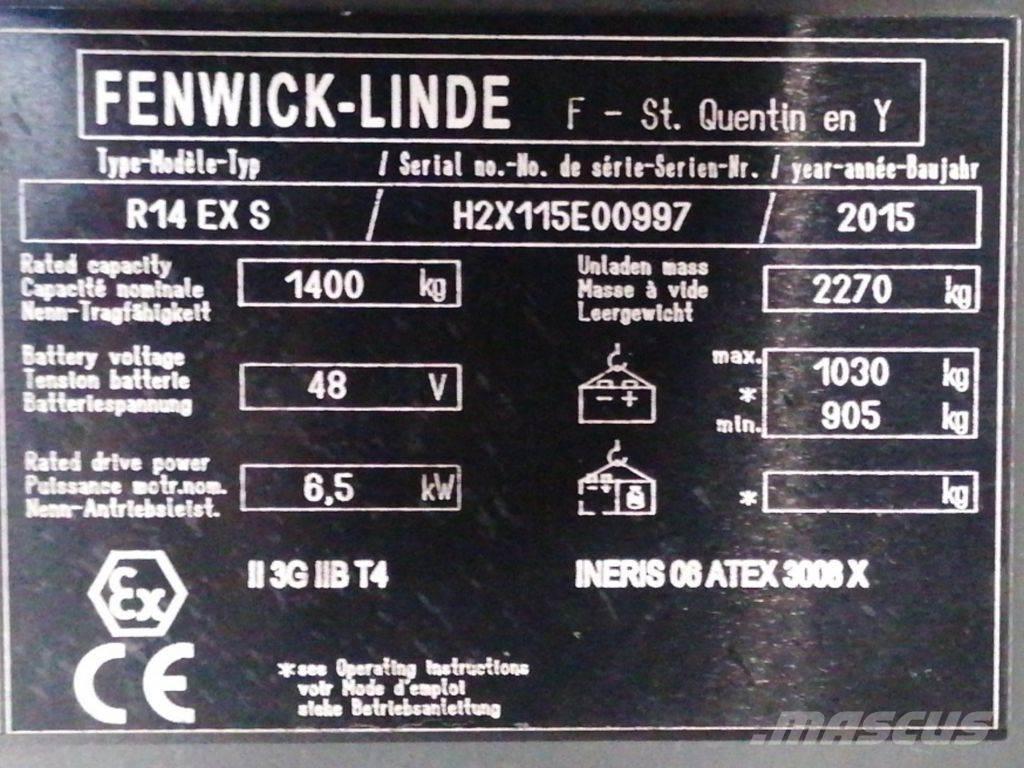 Linde R14 EX S Empilhadores Elevadores