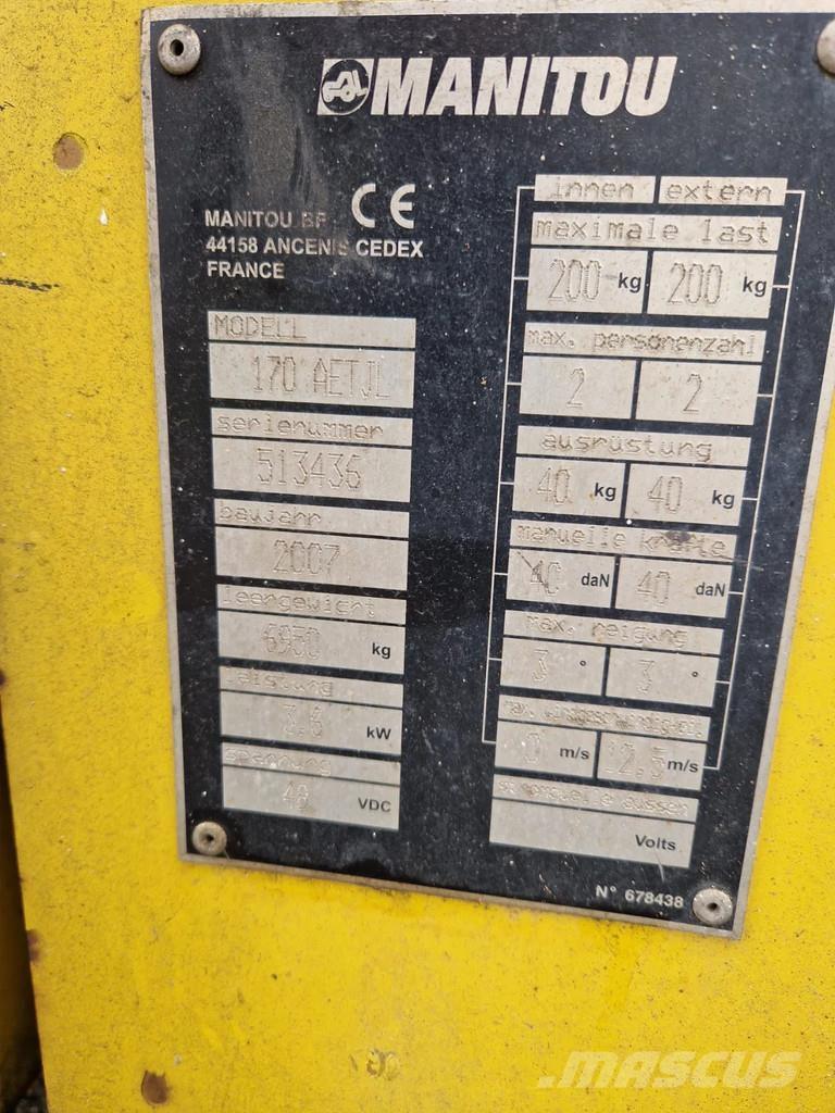 Manitou 170 AETJL Elevadores braços articulados