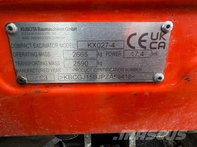 Kubota KX 027-4 Mini Escavadoras <7t