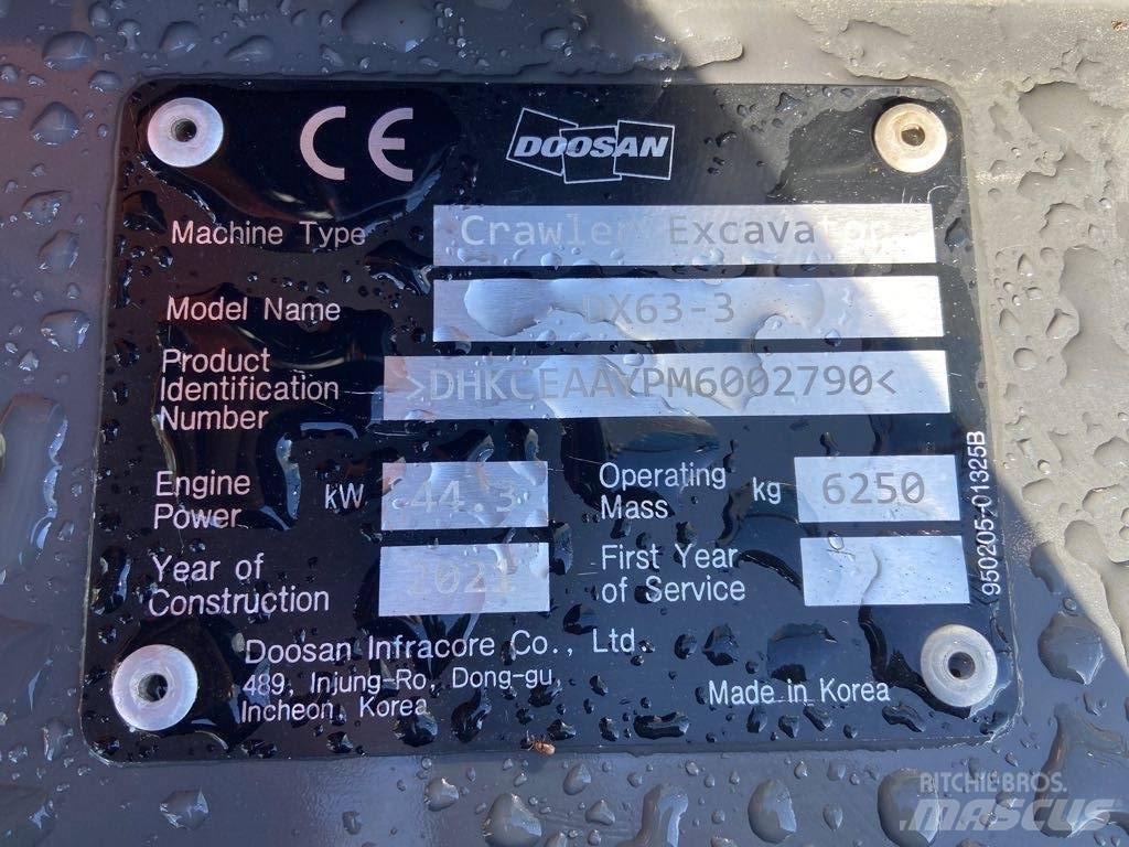 Doosan DX63-3 Escavadoras de rastos