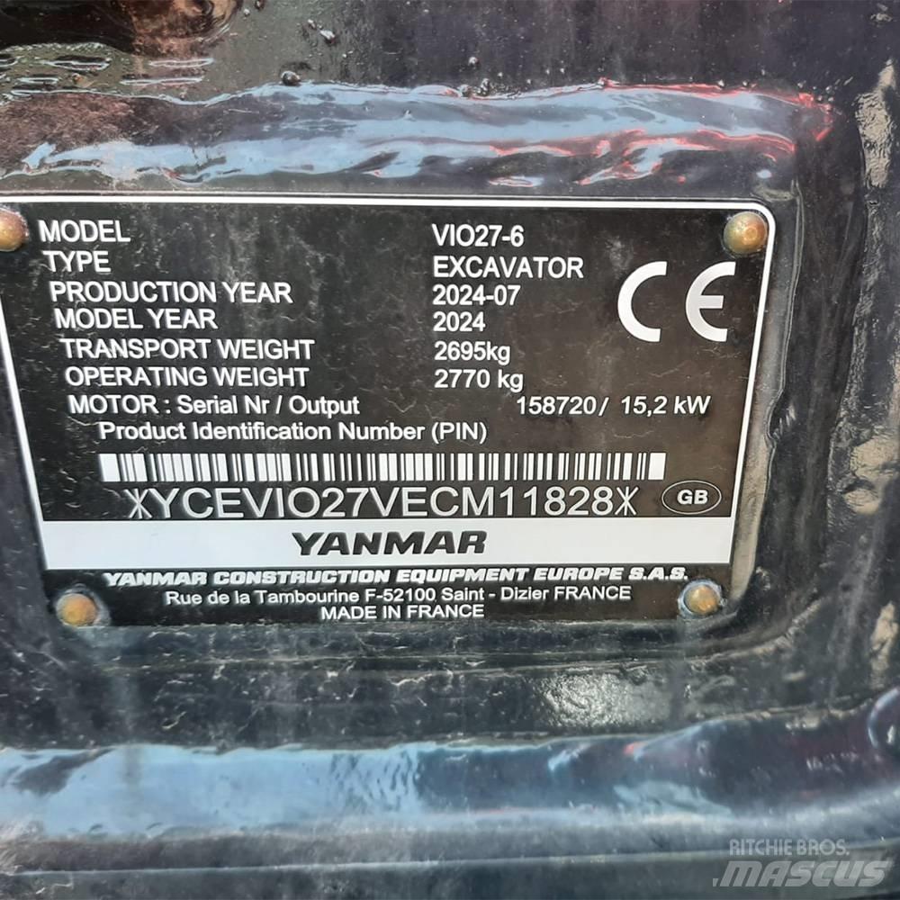 Yanmar Vio 27 Mini Escavadoras <7t