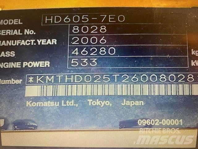 Komatsu HD 605-7 Camiőes dumper basculantes rígidos