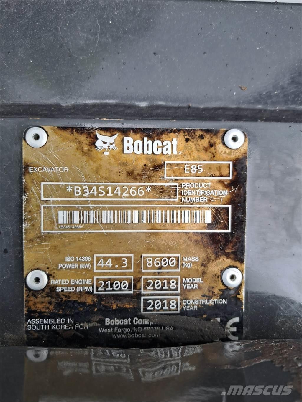 Bobcat E85 Mini Escavadoras <7t