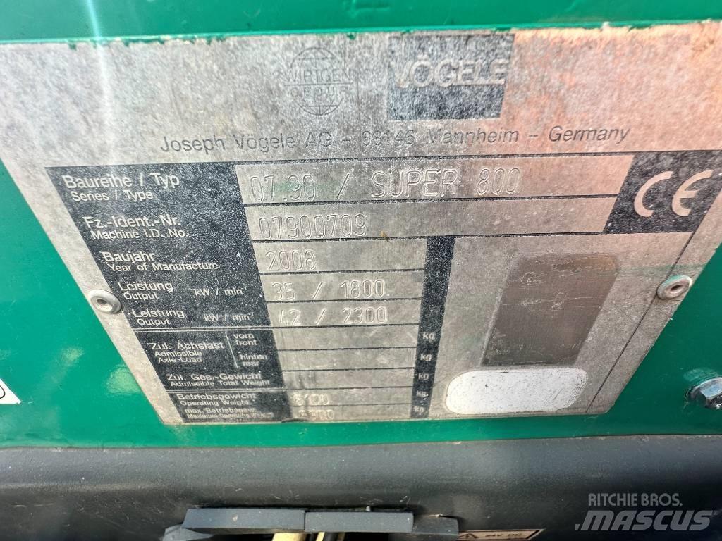 Vögele S 800 Pavimentadoras de asfalto