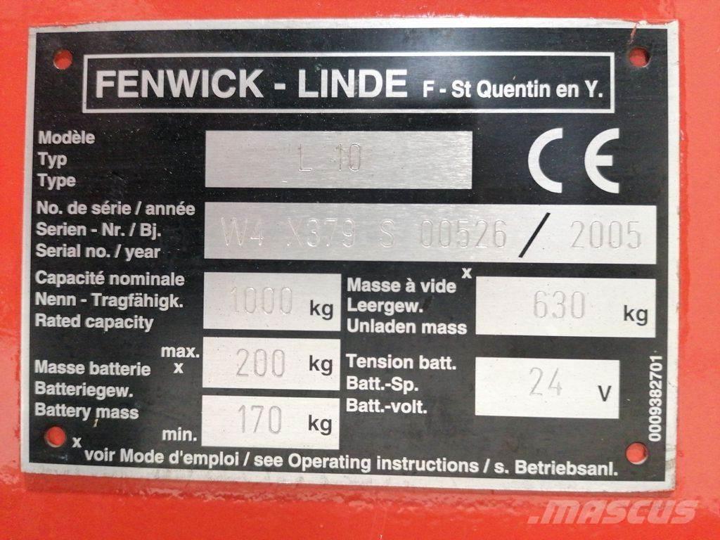 Linde L10 Empilhador para operador externo