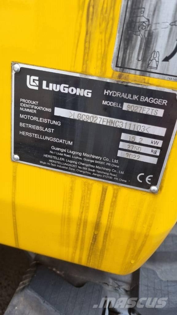 LiuGong 9027 F Mini Escavadoras <7t