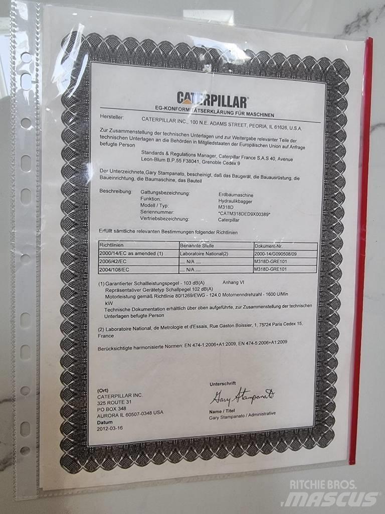CAT 318D Manipuladores de resíduos / indústria