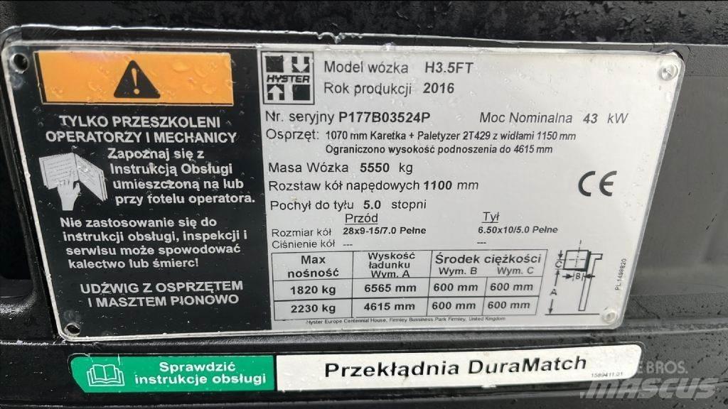 Hyster H 3.5 FT Empilhadores a gás