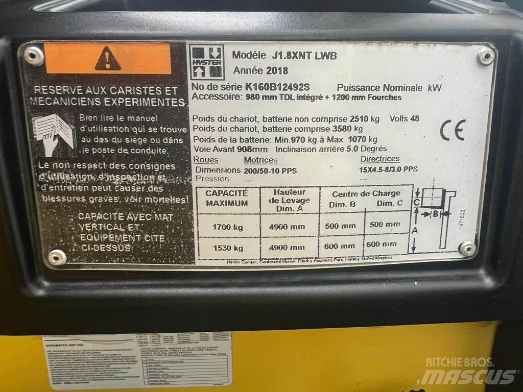 Hyster J 1.8 XNT Empilhadores eléctricos