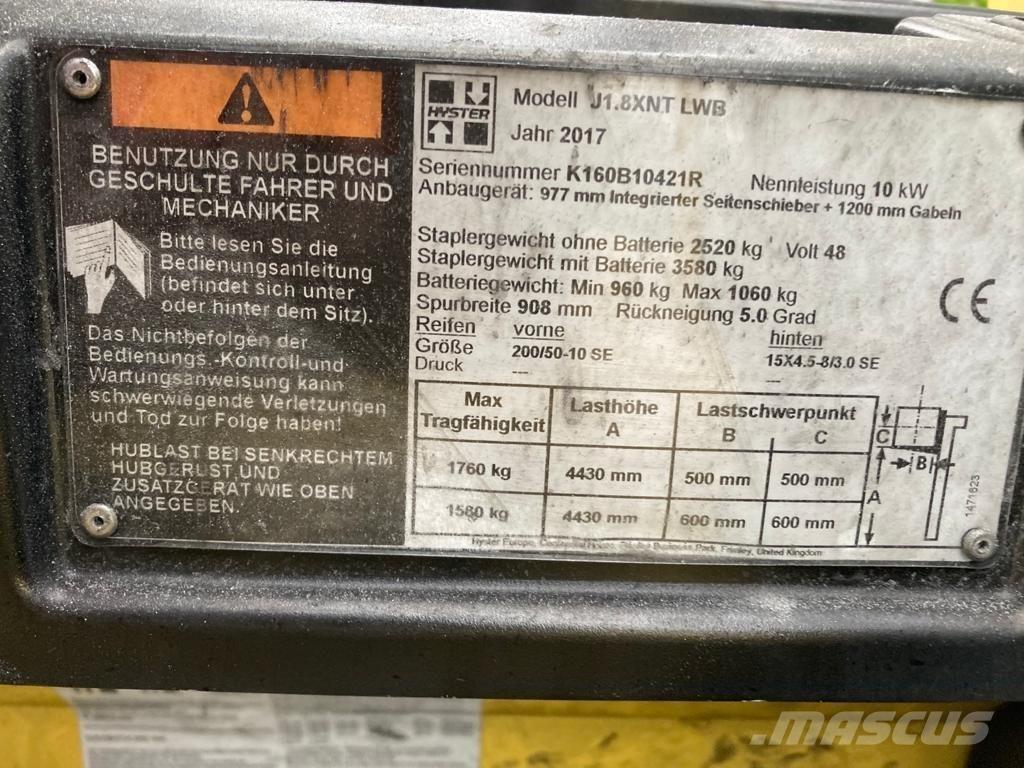 Hyster J 1.80 XNT Empilhadores eléctricos