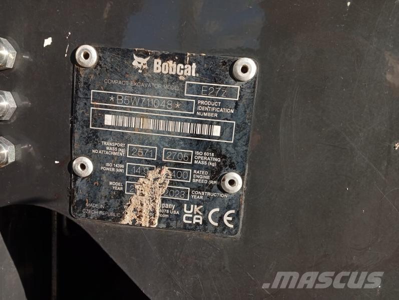 Bobcat E27Z Mini Escavadoras <7t