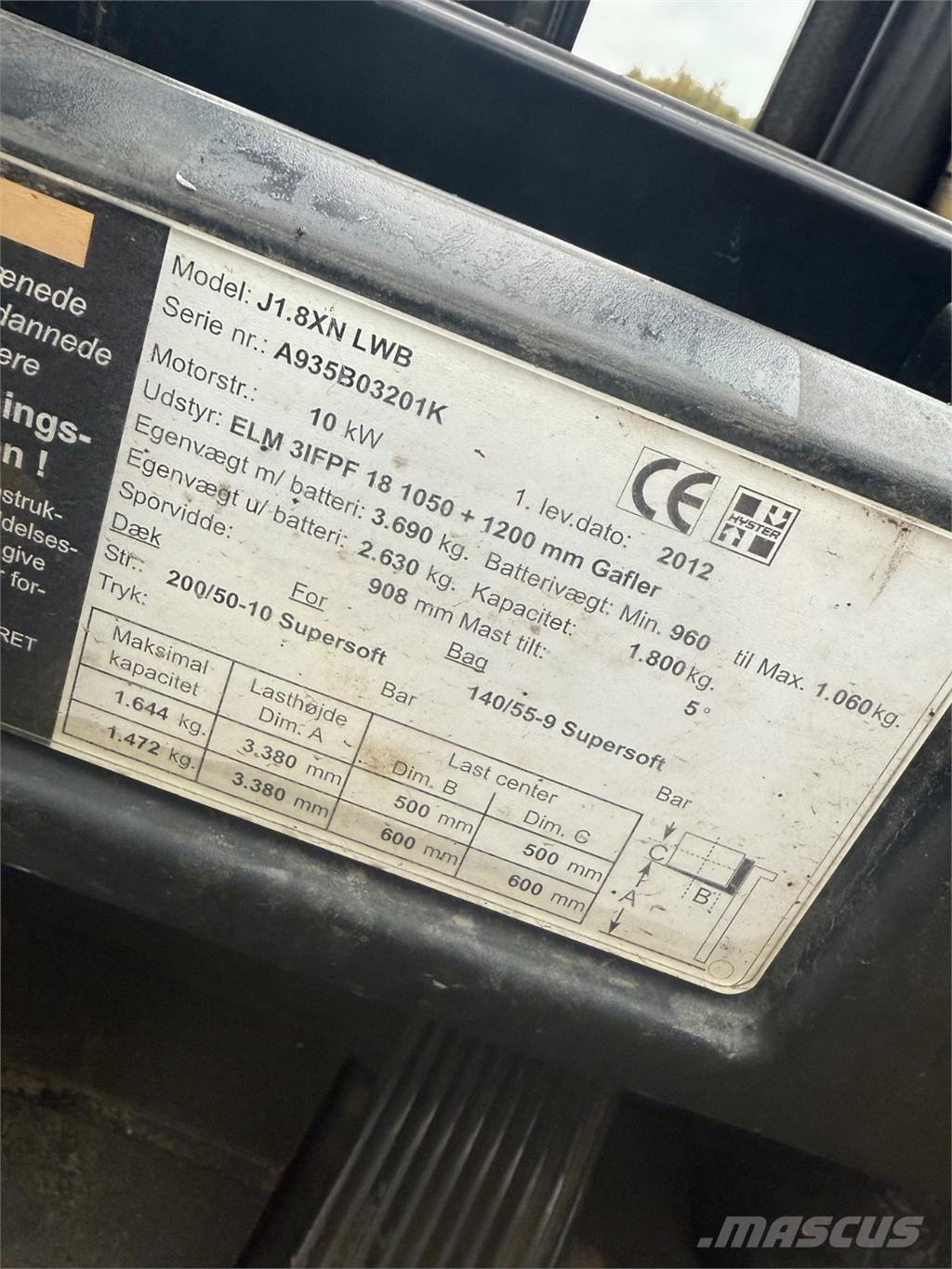 Hyster J1.8XN Empilhadores eléctricos